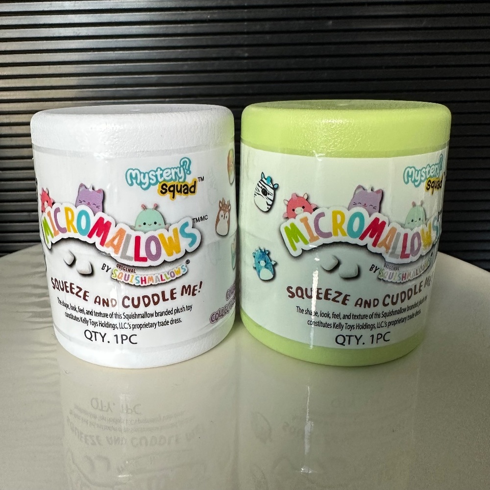 2 NWT Micromallows by Squishmallows Mystery Squad 2.5” capsules